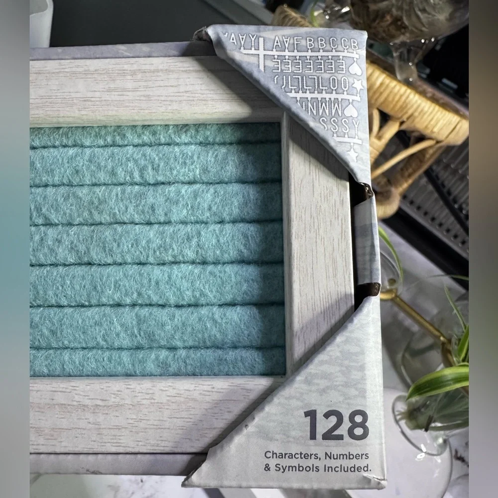 Aqua Felt Letter Board - Aqua/White